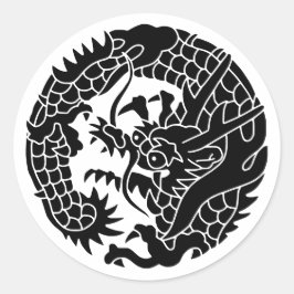 Japanska familjen Crest-Dragon Runt Klistermärke