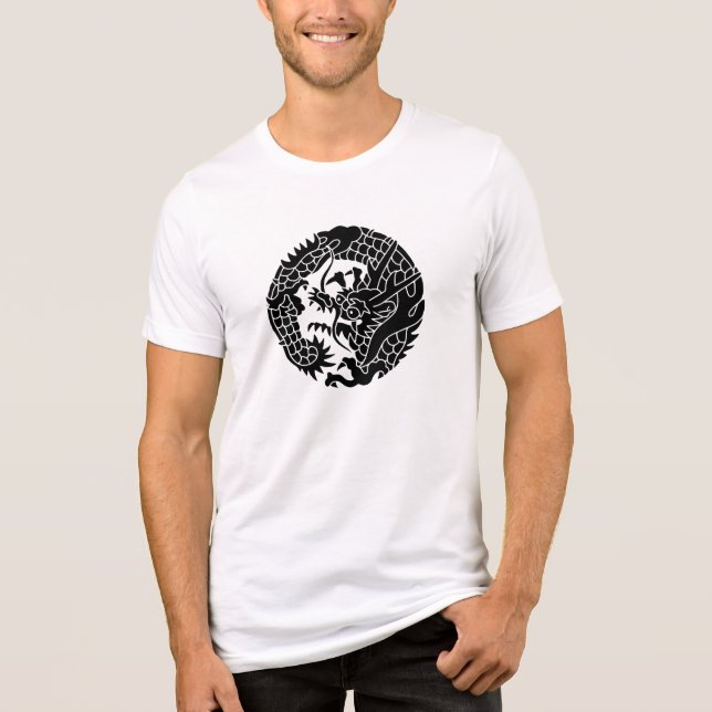 Japanska familjen Crest-Dragon T Shirt (Framsida)