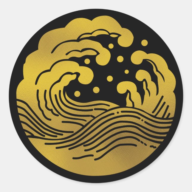 Japanska familjen Crest-Wave Runt Klistermärke (Framsida)