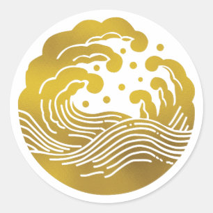 Japanska familjen Crest-Wave Runt Klistermärke