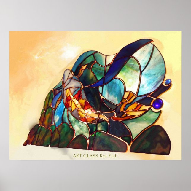 Japanska finkonsthandlingar - fiskdesign Poster (Framsidan)