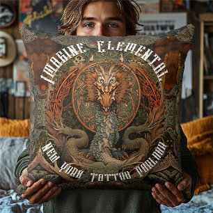 Japanska Fire Dragon TattoArt, Tattoo Parlor Kudde