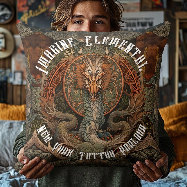 Japanska Fire Dragon TattoArt, Tattoo Parlor Kudde (Skapare uppladdad)