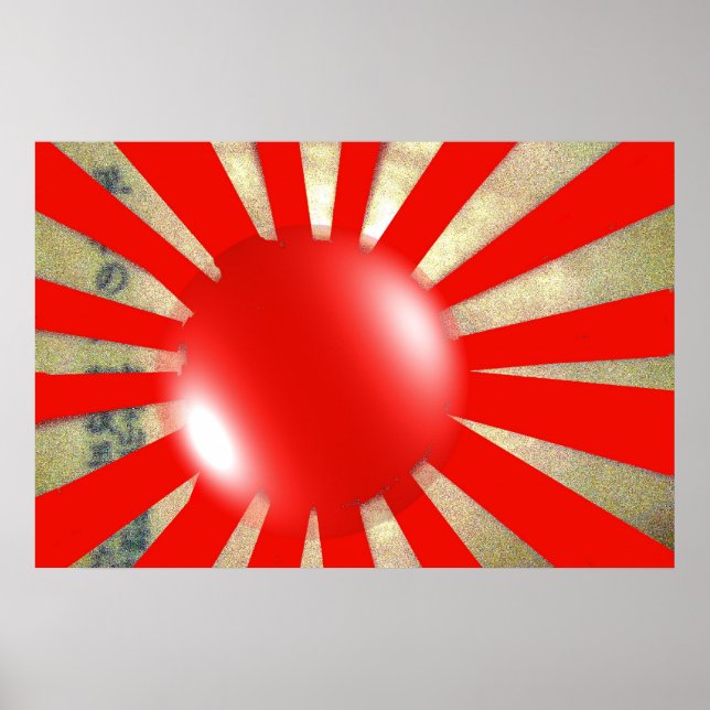Japanska flagg-bubbelposter poster (Framsidan)