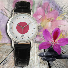 Japanska Flagga & Japan mode /design watch kanji Armbandsur