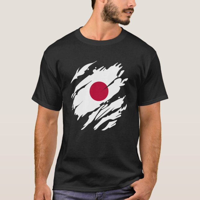 Japanska Flagga Japan T Shirt (Framsida)