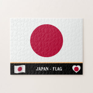 Japanska Flagga och japanska land / Japan Pussel