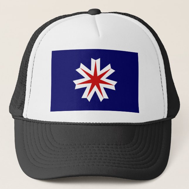 japanska flagga prefecture hokaido land truckerkeps (Framsida)