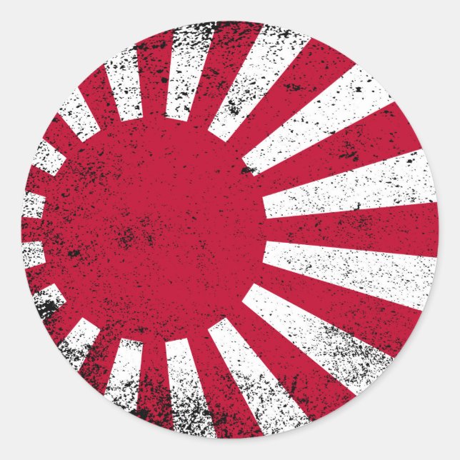 Japanska Flagga Runt Klistermärke (Framsida)