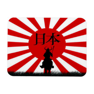 Japanska Flagga & Samurai Warrior Nippon Magnet