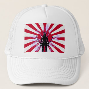 Japanska Flagga & Stigning Sol Samurai Warrior Keps