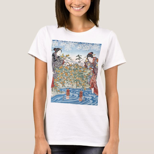Japanska flickor av Ide Tama River T Shirt (Framsida)