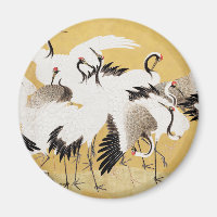 Japanska flockkranor Vintage Fågel Rik Klassisk