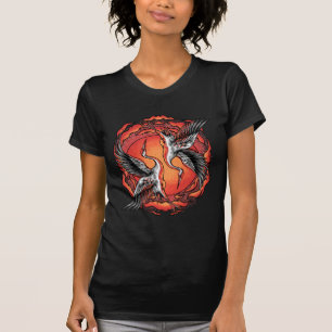 Japanska flygande stridstranor asiatisk konst t shirt