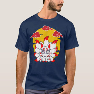 Japanska Fo Cute Funny Anime Kawaii Kitsune Kami I T Shirt