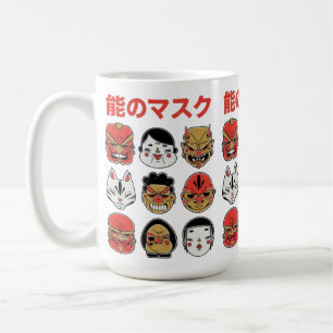 Japanska Folklore Demon och Kitsune Festive Kaffemugg