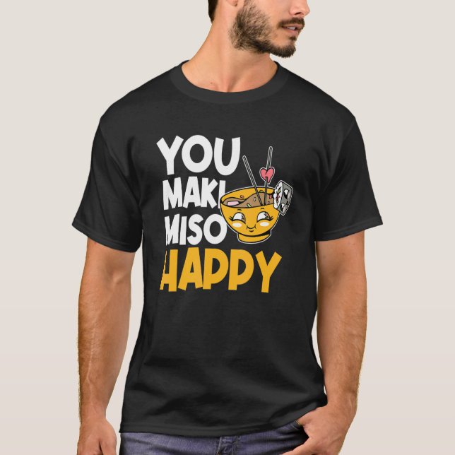 Japanska Food Maki och Miso T Shirt (Framsida)
