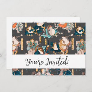 Japanska Frog ukiyo-e Froggies Inbjudningar