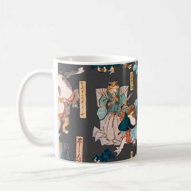 Japanska Frog ukiyo-e Froggies Kaffemugg (Vänster)