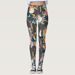 Japanska Frog ukiyo-e Froggies Leggings