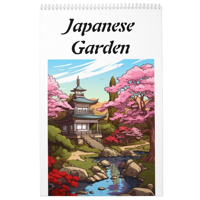 Japanska Garden Färg IT Yourself Kalender (Omslag)