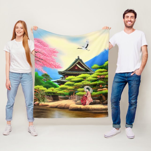 Japanska Garden Fleecefilt (På plats)