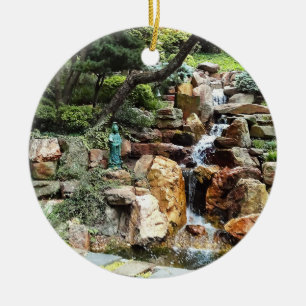 Japanska Garden i höst Julgransprydnad Keramik