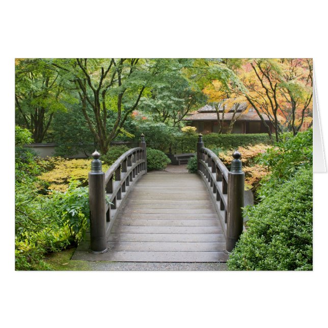 Japanska Garden in Fall Card Hälsningskort (Framsidan Horizontal)