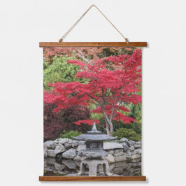 Japanska Garden Lantern och Red Maple Löv