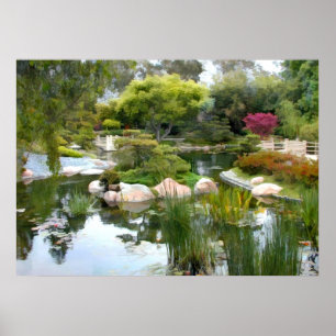Japanska Garden Panorama 2 Poster