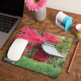 Japanska Garden Shrine och Red Maple Löv Musmatta