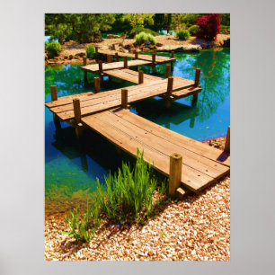 Japanska Garden Wooden Bridge Poster