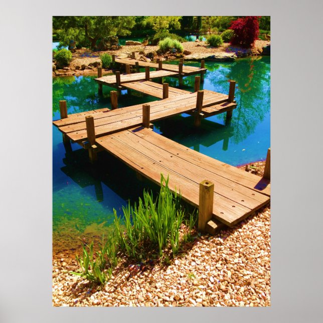Japanska Garden Wooden Bridge Poster (Framsidan)