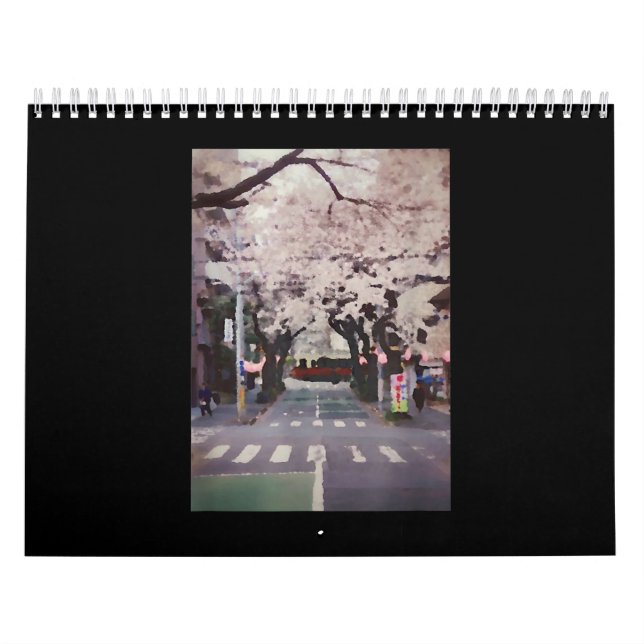 Japanska gatekonsfoto - Blommar för körsbärsfärd Kalender (Omslag)