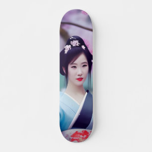 Japanska Geisha AI Skapat Photo Realistic Stil Mini Skateboard Bräda 18,5 Cm