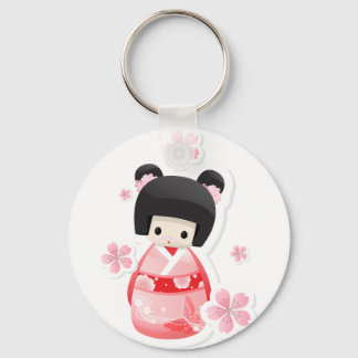 Japanska Geisha Doll - buns-serien Nyckelring