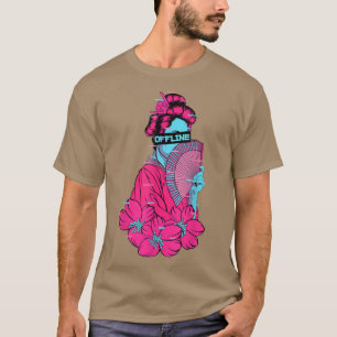 Japanska Geisha EGirl Vaporwave Cyberpunk Aestheti T Shirt