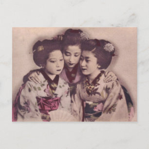Japanska geisha-flickor, 1900 vykort