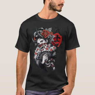 Japanska Geisha Girl Vaporwave Cyberpunk Popart Ur T Shirt