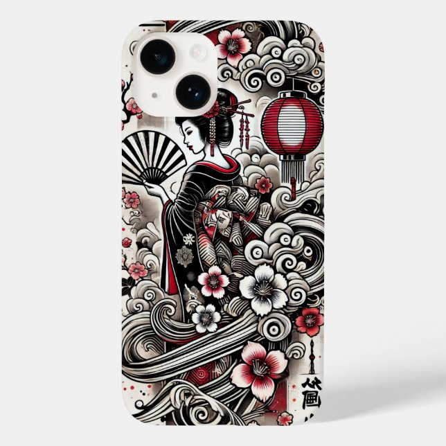 Japanska Geisha iphone case - Snyggt och hållbarhe (Baksida)