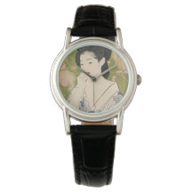 Japanska Geisha Kimono Woodcut Watch