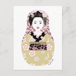 Japanska Geisha Matryoshka-vykort Vykort