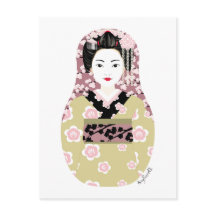 Japanska Geisha Matryoshka-vykort