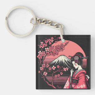 Japanska Geisha Mount Fuji Cherry Blommar Träd