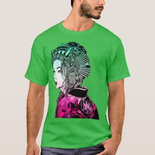 Japanska Geisha Samurai Warrior 1061 T Shirt