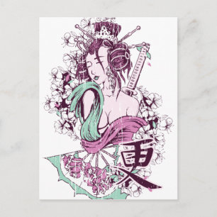 Japanska Geisha Vykort