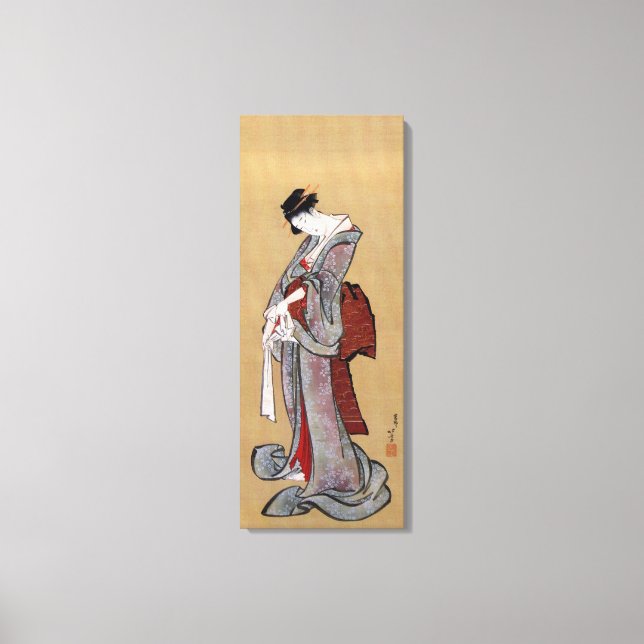 Japanska Geisha Woman, Hokusai, Ukiyo-e Canvastryck (Framsida)