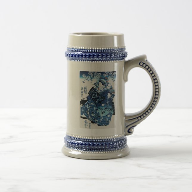 Japanska Geisya Woman, Kuniyoshi, Ukiyo-e Sejdel (Höger)