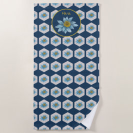 Japanska Geometric Lily Blommönster Monogram