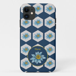 Japanska Geometric Lily Flower Mönster Monogram